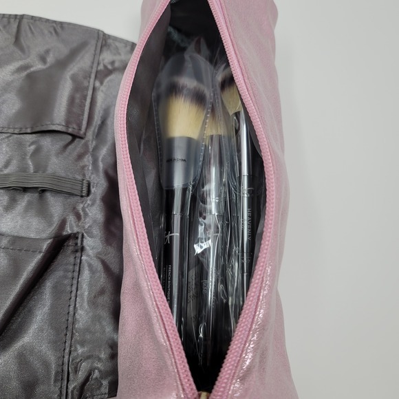 IT Cosmetics Special Edition Heavenly Luxe Brush Set Makeup Bag Travel Roll Pink - Picture 6 of 16